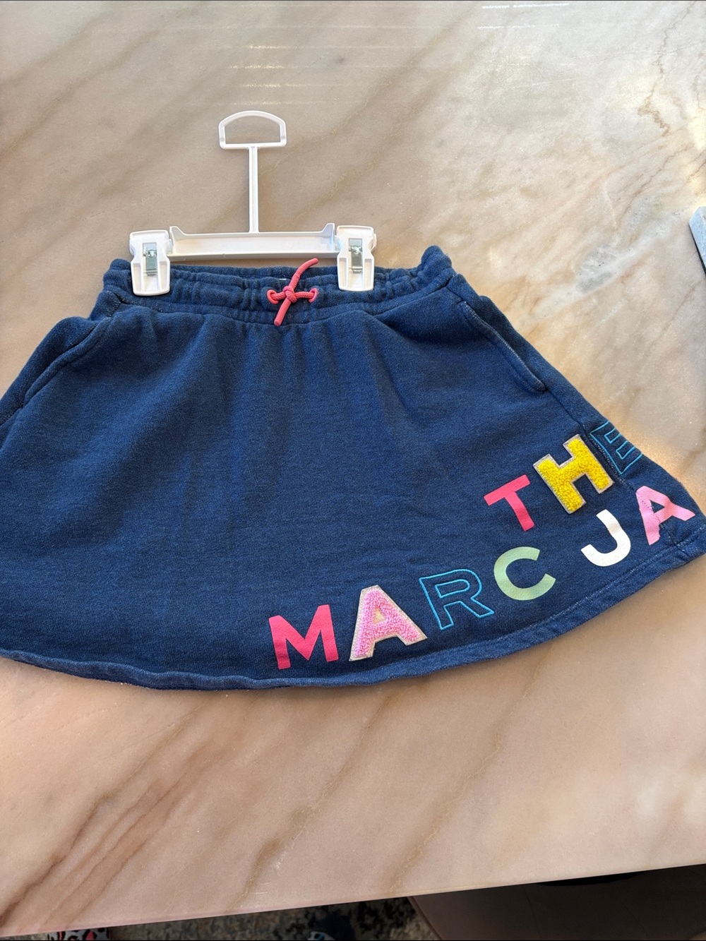 Marc Jacobs Navy Skirt with Multicolor Lettering
